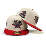 Off White Oakland Athletics Red Visor Green Bottom 40th Anniversary Side Patch New Era 59Fifty Fitted