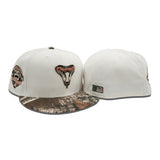 Off White Arizona Diamondbacks Real Tree Visor Gray Bottom 25th Anniversary Side Patch New Era 59Fifty Fitted