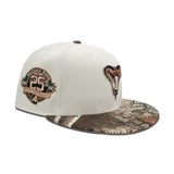 Off White Arizona Diamondbacks Real Tree Visor Gray Bottom 25th Anniversary Side Patch New Era 59Fifty Fitted