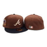 Light Brown Atlanta Braves Navy Blue Visor Gray Bottom 40th Anniversary Side Patch New Era 59Fifty Fitted