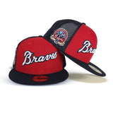 Red Atlanta Braves Black Trucker Gray Bottom 40th Anniversary Side Patch New Era 59Fifty Fitted