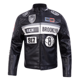 Black Brooklyn Nets Pro Standard Moto Jacket