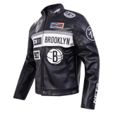 Black Brooklyn Nets Pro Standard Moto Jacket
