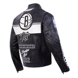 Black Brooklyn Nets Pro Standard Moto Jacket