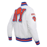 White New York Knicks Pro Standard Mashup Light Satin Jacket