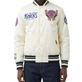 Off White Eggshell New York Knicks Pro Standard Paradise Sublimated Satin Light Jacket
