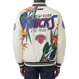 Off White Eggshell New York Knicks Pro Standard Paradise Sublimated Satin Light Jacket