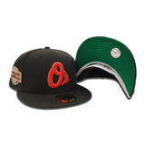 Black Baltimore Orioles Green Bottom 70th Anniversary Side Patch New Era 59Fifty Fitted