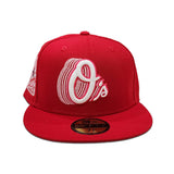 Red Baltimore Orioles Gray Bottom 30th Anniversary Side Patch New Era 59Fifty Fitted