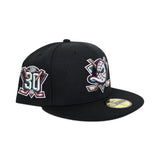 Black Anaheim Mighty Ducks Green Bottom 30th Anniversary Side Patch New Era 59Fifty Fitted