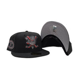 Black Anaheim Mighty Ducks Gray Bottom Anaheim Ducks Side Patch New Era 59Fifty Fitted