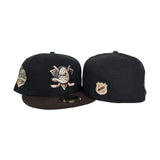 Black Anaheim Mighty Ducks brown Visor Gray Bottom 2007 Stanley Cup Champions Side Patch New Era 59Fifty Fitted