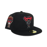 Black Arizona Diamondbacks Gray Bottom 1998 Inaugural Season Side Patch New Era 59Fifty Fitted