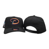 Black Arizona Diamondbacks Curved Brim Gray Bottom 1998 Inaugural Season Side Patch New Era 9Fifty A-Frame Snapback