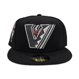 Black Arizona Diamondbacks Upside Down Logo Gray Bottom 1998 Inaugural Season Side Patch New Era 59Fifty Fitted