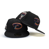 Black Arizona Diamondbacks Gray Bottom 1998 Inaugural Season Side Patch New Era 59Fifty Fitted