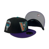 Black Arizona Diamondbacks Script Gray Bottom 2001 World Series Side Patch New Era 59FIFTY Fitted