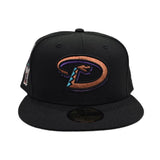 Black Arizona Diamondbacks Gray Bottom 1998 Inaugural Season Side Patch New Era 59Fifty Fitted