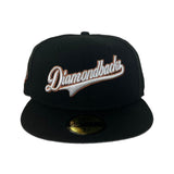 Black Arizona Diamondbacks Script Gray Bottom 2001 World Series Side Patch New Era 59FIFTY Fitted