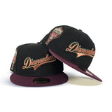 Black Arizona Diamondbacks Maroon Visor Gray Bottom 1998 Inaugural Season Side Patch New Era 59Fifty Fitted