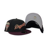 Black Arizona Diamondbacks Maroon Visor Gray Bottom 1998 Inaugural Season Side Patch New Era 59Fifty Fitted