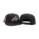 Black Atlanta Braves Lighting Logo Gray Bottom 1995 World Series Welcome To The Show Side Patch New Era 9Fifty Snapback