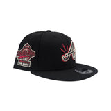 Black Atlanta Braves Lighting Logo Gray Bottom 1995 World Series Welcome To The Show Side Patch New Era 9Fifty Snapback