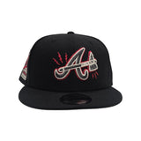 Black Atlanta Braves Lighting Logo Gray Bottom 1995 World Series Welcome To The Show Side Patch New Era 9Fifty Snapback