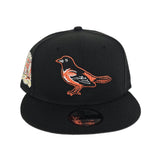 Black Baltimore Orioles Gray Bottom Bird Logo 50th Anniversary Side Patch New Era 9Fifty Snapback