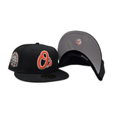 Black Baltimore Orioles Gray Bottom 30th Anniversary Side Patch New Era 59Fifty Fitted