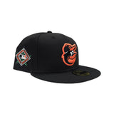 Black Baltimore Orioles Mascot Logo Gray Bottom 1993 All Star Game Side Patch New Era 59Fifty Fitted