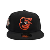 Black Baltimore Orioles Mascot Logo Gray Bottom 1993 All Star Game Side Patch New Era 59Fifty Fitted