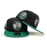 Black Boston Celtics Kelly Green Visor Gray Bottom 17X Champs Side Patch New Era 9Fifty Snapback