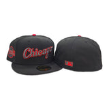 Black/Red Script Chicago White Sox Gray Bottom 2005 All Star Game Side Patch New Era 59Fifty Fitted