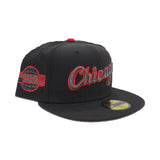 Black/Red Script Chicago White Sox Gray Bottom 2005 All Star Game Side Patch New Era 59Fifty Fitted