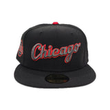 Black/Red Script Chicago White Sox Gray Bottom 2005 All Star Game Side Patch New Era 59Fifty Fitted