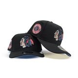 Black Chicago Blackhawks Curved Brim Icy Blue Bottom 1926 Inaugural Season Side Patch New Era 9Fifty A-Frame Snapback