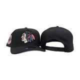 Black Chicago Blackhawks Curved Brim Icy Blue Bottom 1926 Inaugural Season Side Patch New Era 9Fifty A-Frame Snapback