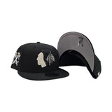 Black Chicago Blackhawks Gray Bottom Chicago Blackhawks Side Patch New Era 9fifty Snapback