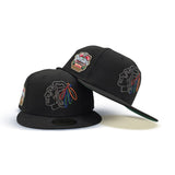 Black Chicago Blackhawks Green Bottom 2025 Winter Classic Side Patch New Era 59Fifty Fitted