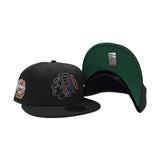 Black Chicago Blackhawks Green Bottom 2025 Winter Classic Side Patch New Era 59Fifty Fitted