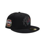 Black Chicago Blackhawks Green Bottom 2025 Winter Classic Side Patch New Era 59Fifty Fitted