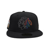 Black Chicago Blackhawks Green Bottom 2025 Winter Classic Side Patch New Era 59Fifty Fitted