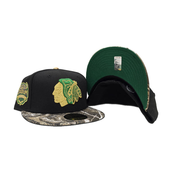 Black Chicago Blackhawks Real Tree Visor Green Bottom 2014 Stadium Ser ...