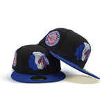 Black Chicago Blackhawks Royal Blue Visor Icy Blue Bottom 42nd All Star Game Side Patch New Era 59Fifty Fitted