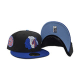 Black Green Chicago Blackhawks Royal Blue Visor Icy Blue Bottom 42nd All Star Game Side Patch New Era 59Fifty Fitted