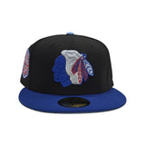 Black Green Chicago Blackhawks Royal Blue Visor Icy Blue Bottom 42nd All Star Game Side Patch New Era 59Fifty Fitted