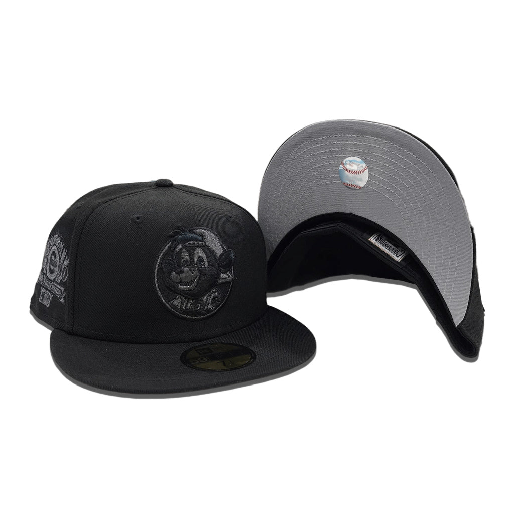 New Era All Black/Gray Bottom MLB All Over Logos 59FIFTY Fitted Hat