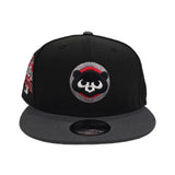 Black Chicago Cubs Dark Gray Visor Gray Bottom 1990 All Star Game Side Patch New Era 9Fifty Snapback