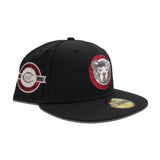 Black Chicago Cubs Red Bottom A Century Wrigley Field Side Patch New Era 59Fifty Fitted
